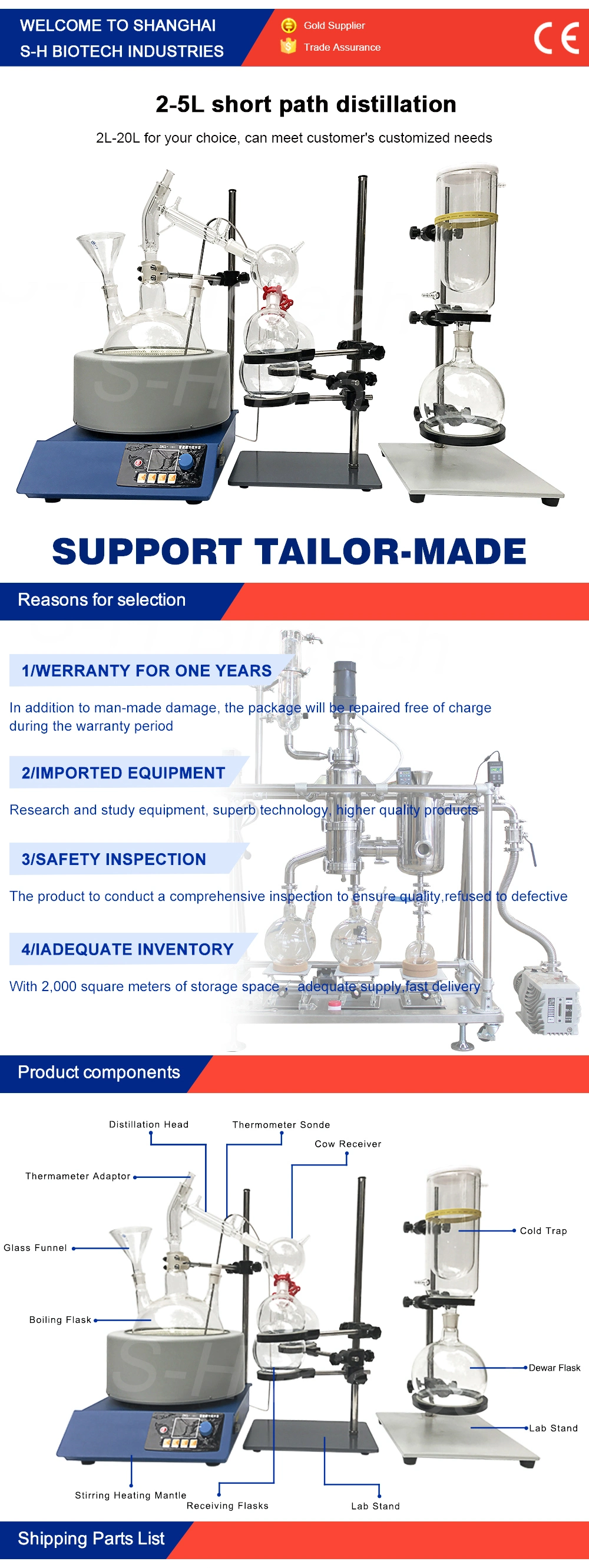 2L 5L Short Path Distillation Unit