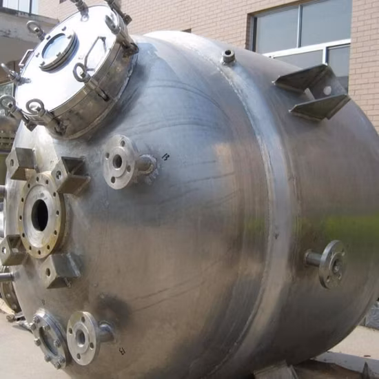 チタン化学合金の内側と外側のコイルを備えた使用済みエナメル反応ポット